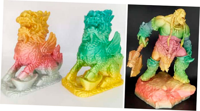 Filamento de impresora 3D multicolor: Multicolor Gradient Rainbow de Stronghero3D.
