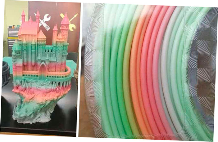 Filamento de impresora 3D multicolor: FilaCube Rainbow PLA