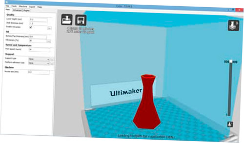 El software Ultimaker 2+ 3D: Cura.
