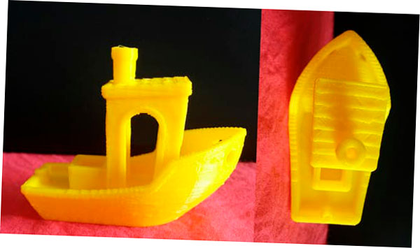 Benchy impreso en 3D con Voltivo ExcelFil PLA a una resolución de 300 micrones.